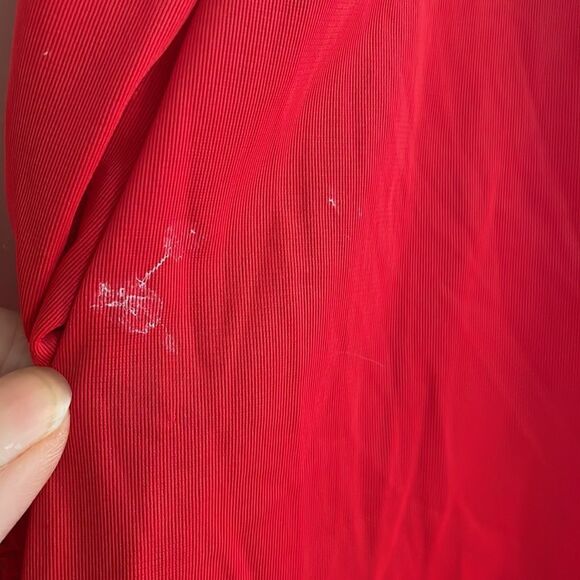 Vtg 60s/70s red long nylon little girl nightgown with long sleeves & red lace - Picture 6 of 8